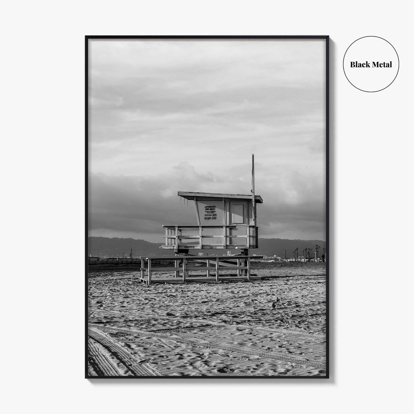 El Segundo Black and White Fine Art Photo Print, California Lifeguard Poster