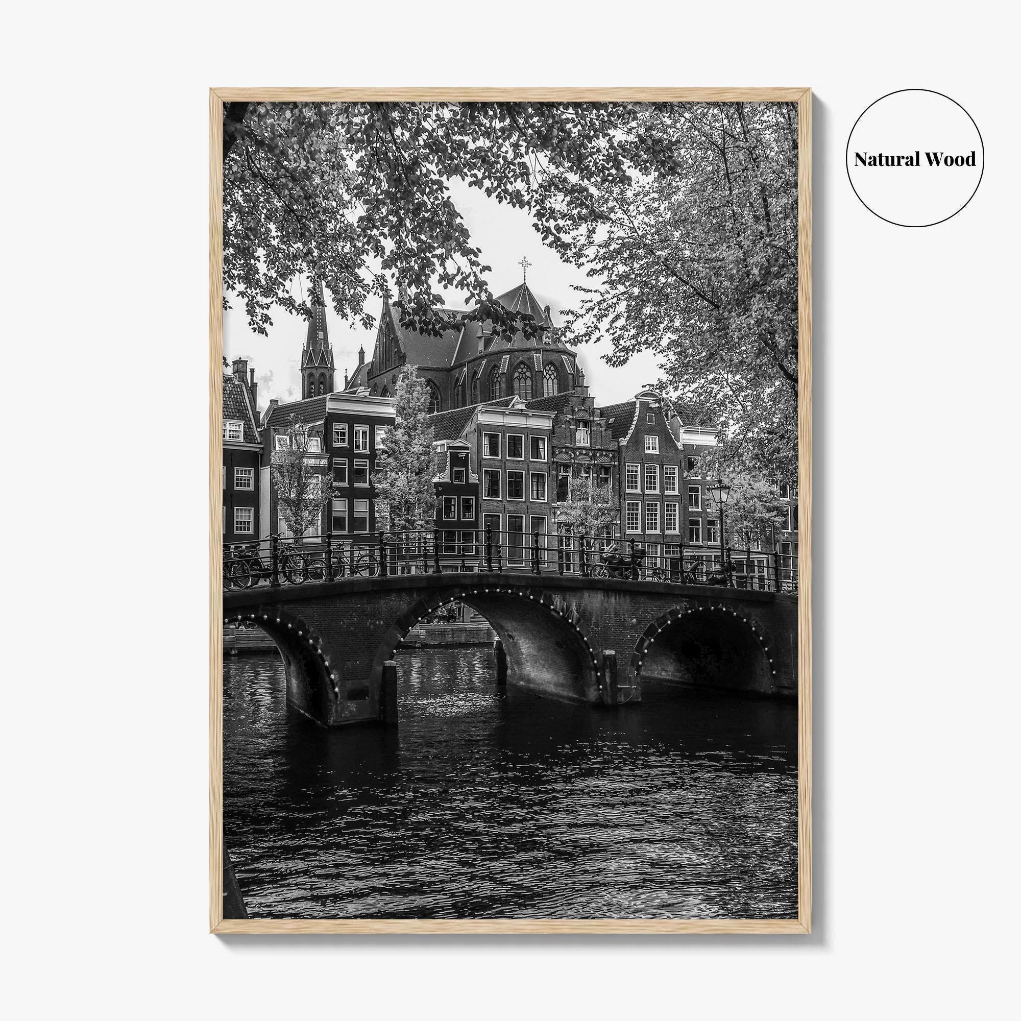 Amsterdam Black and White Fine Art Photo Print, Netherlands Poster, Holland Wall Decor
