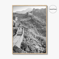 Great Wall of China Black and White Fine Art Photo Print, Beijing Poster
