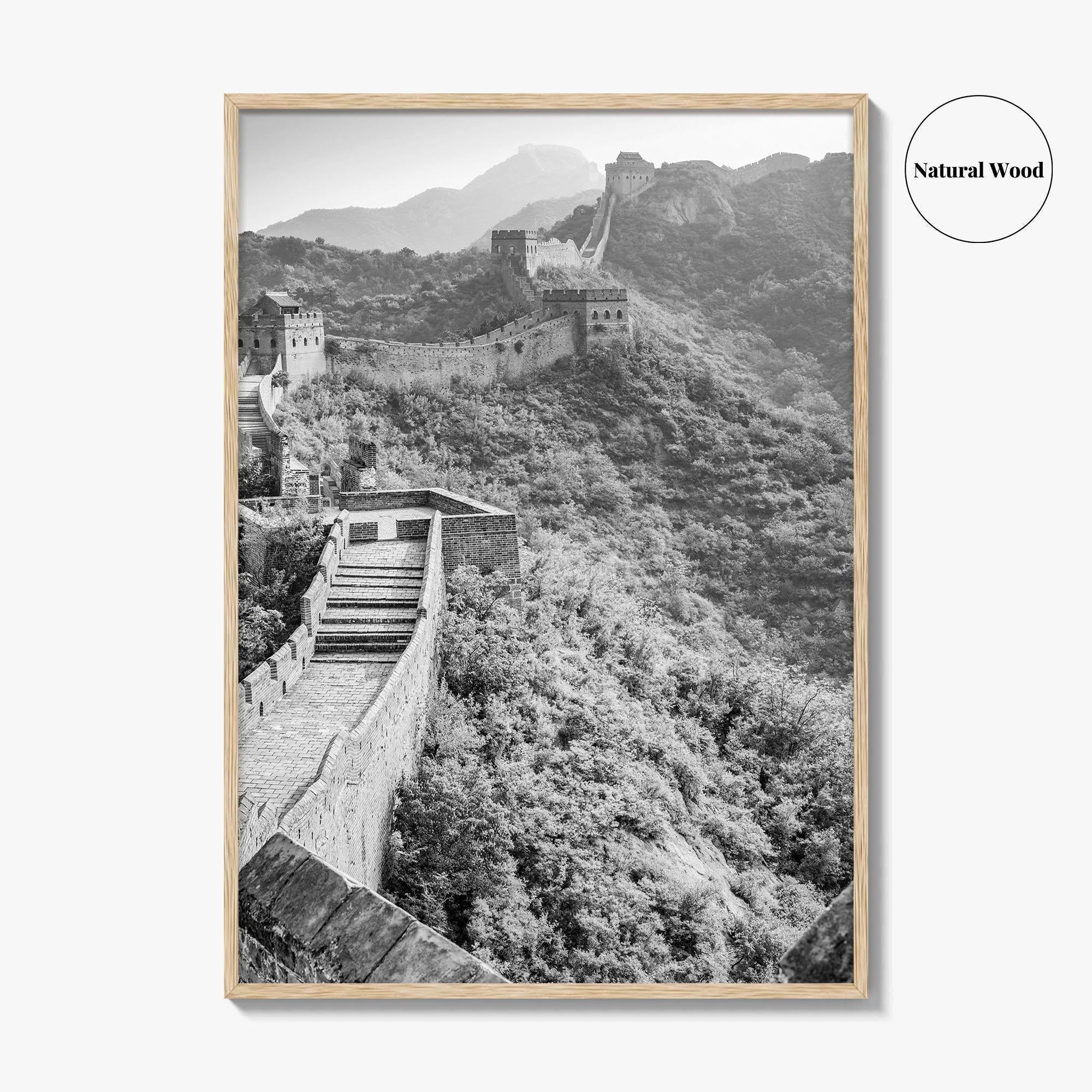 Great Wall of China Black and White Fine Art Photo Print, Beijing Poster