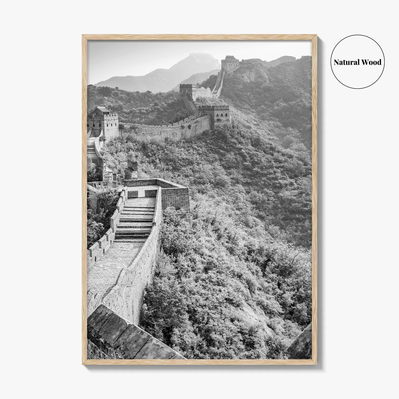 Great Wall of China Black and White Fine Art Photo Print, Beijing Poster