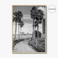 Clearwater Beach Black and White Fine Art Photo Print, Florida Palm Trees, USA Poster