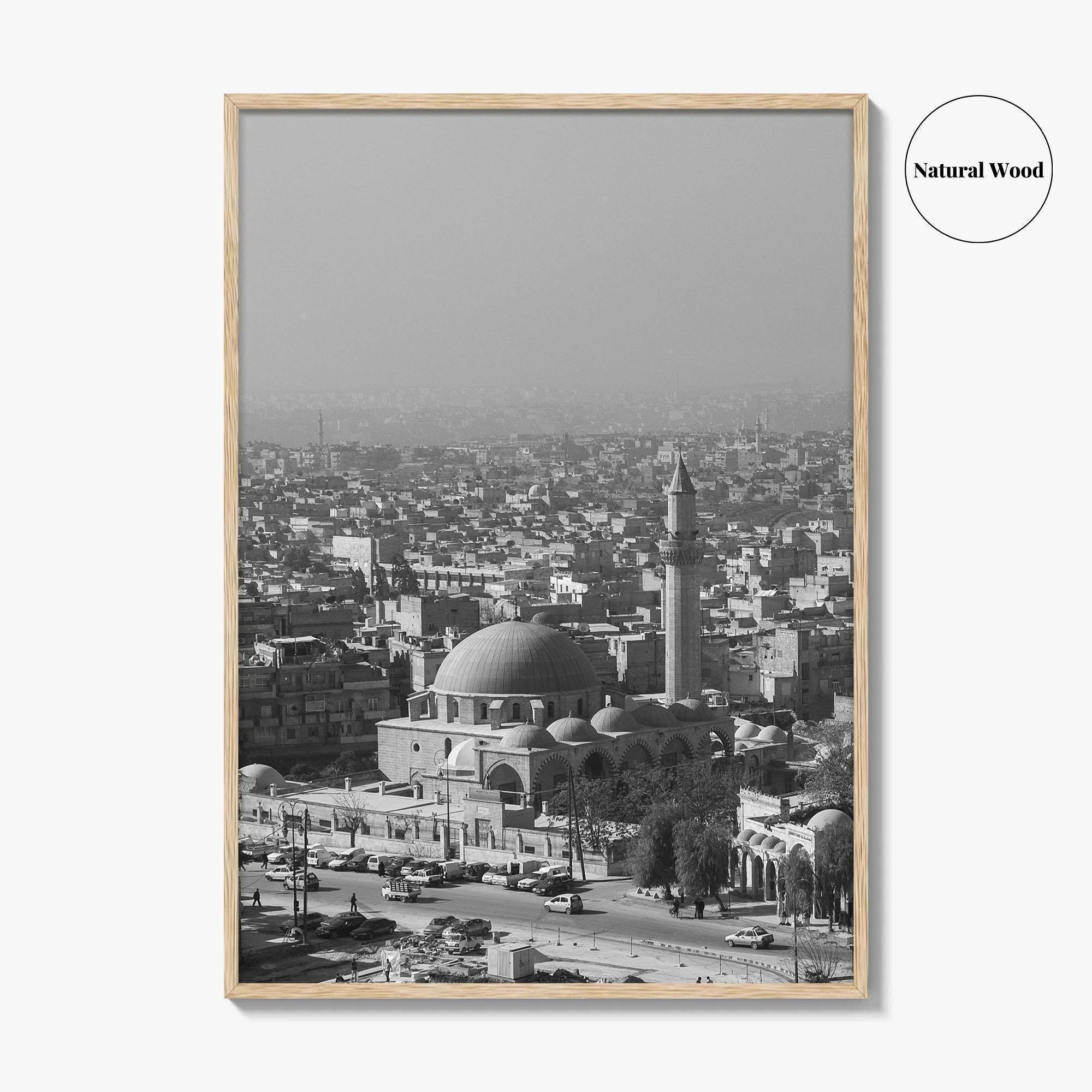 Aleppo Black and White Fine Art Photo Print, Citadel, Syria Wall Decor Poster