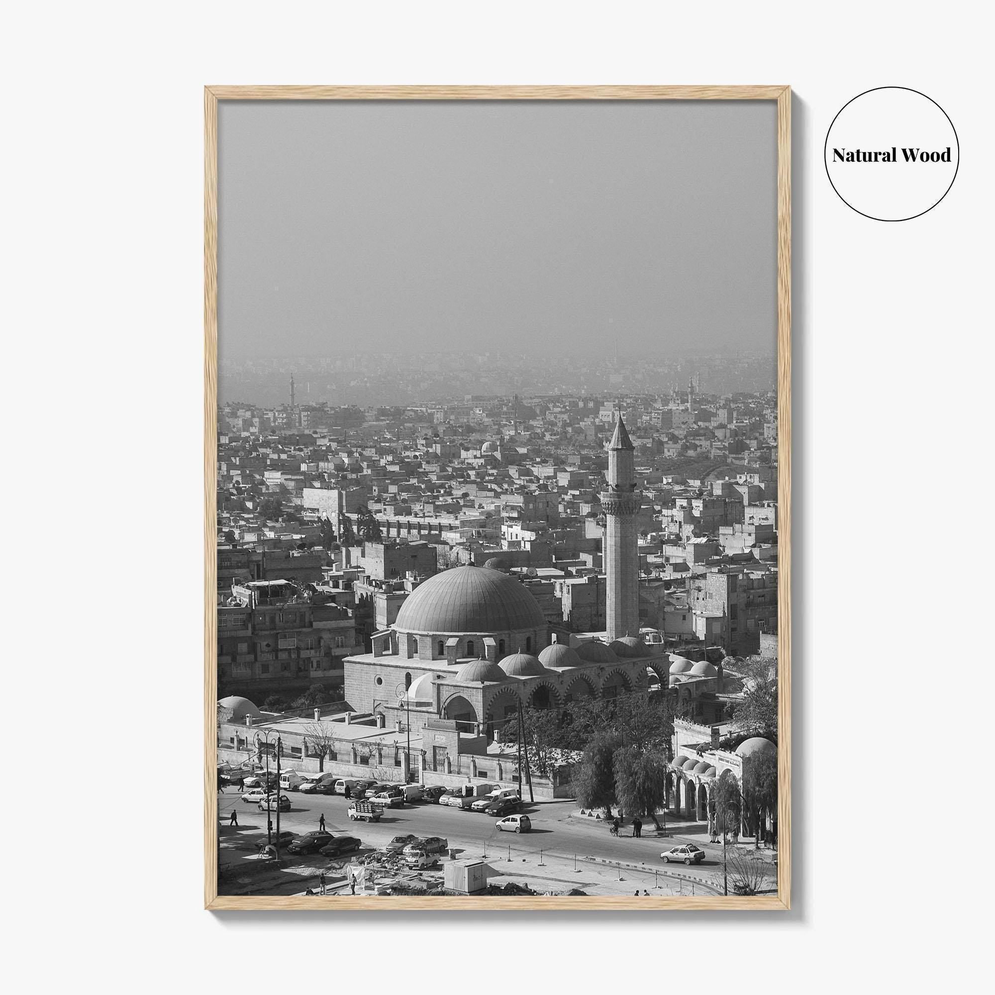 Aleppo Black and White Fine Art Photo Print, Citadel, Syria Wall Decor Poster