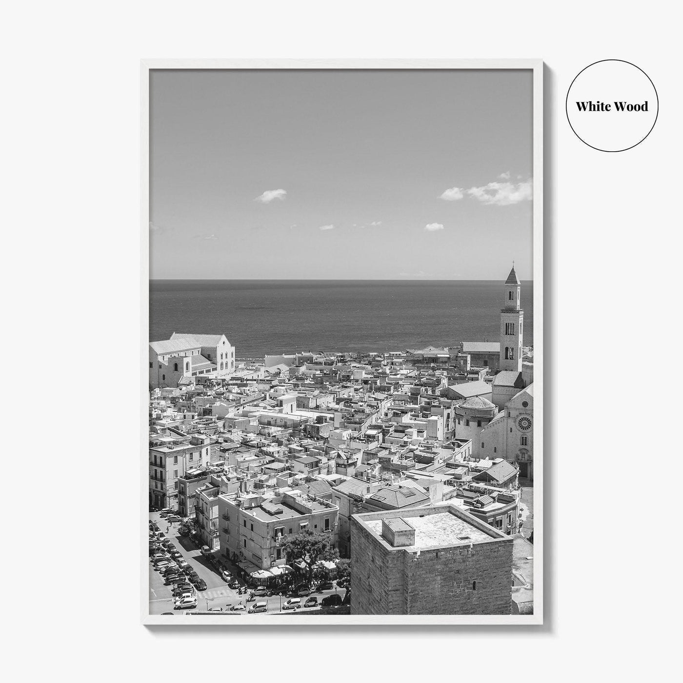 Bari Black and White Fine Art Photo Print, Basilica San Nicola Puglia Italy Poster