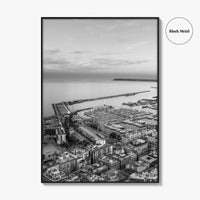 Alicante Black and White Fine Art Photo Print, Port Wall Poster, Costa Blanca Spain