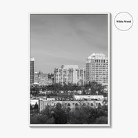 Colorado Springs Skyline Black and White Fine Art Photo Print, City Poster, CO USA
