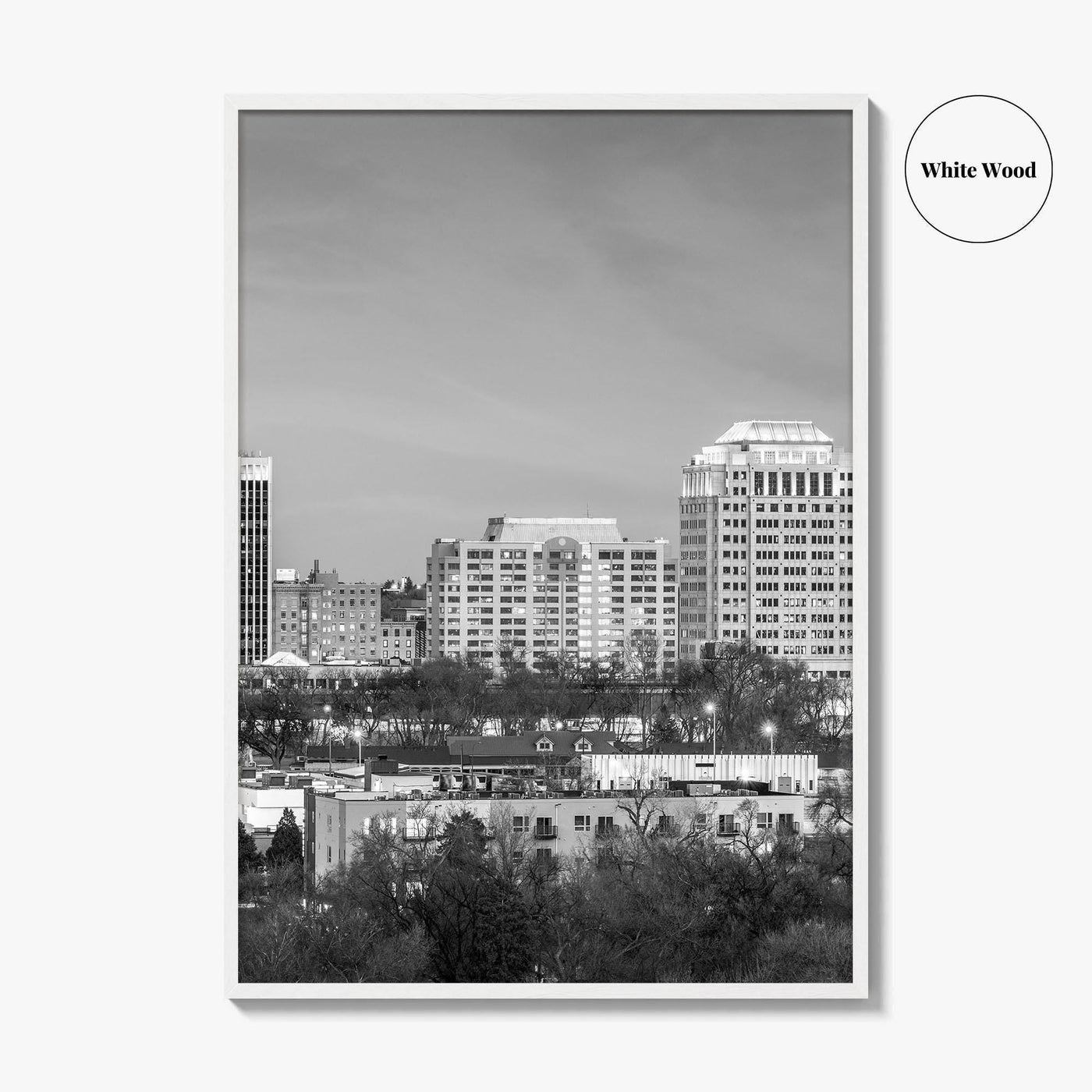 Colorado Springs Skyline Black and White Fine Art Photo Print, City Poster, CO USA