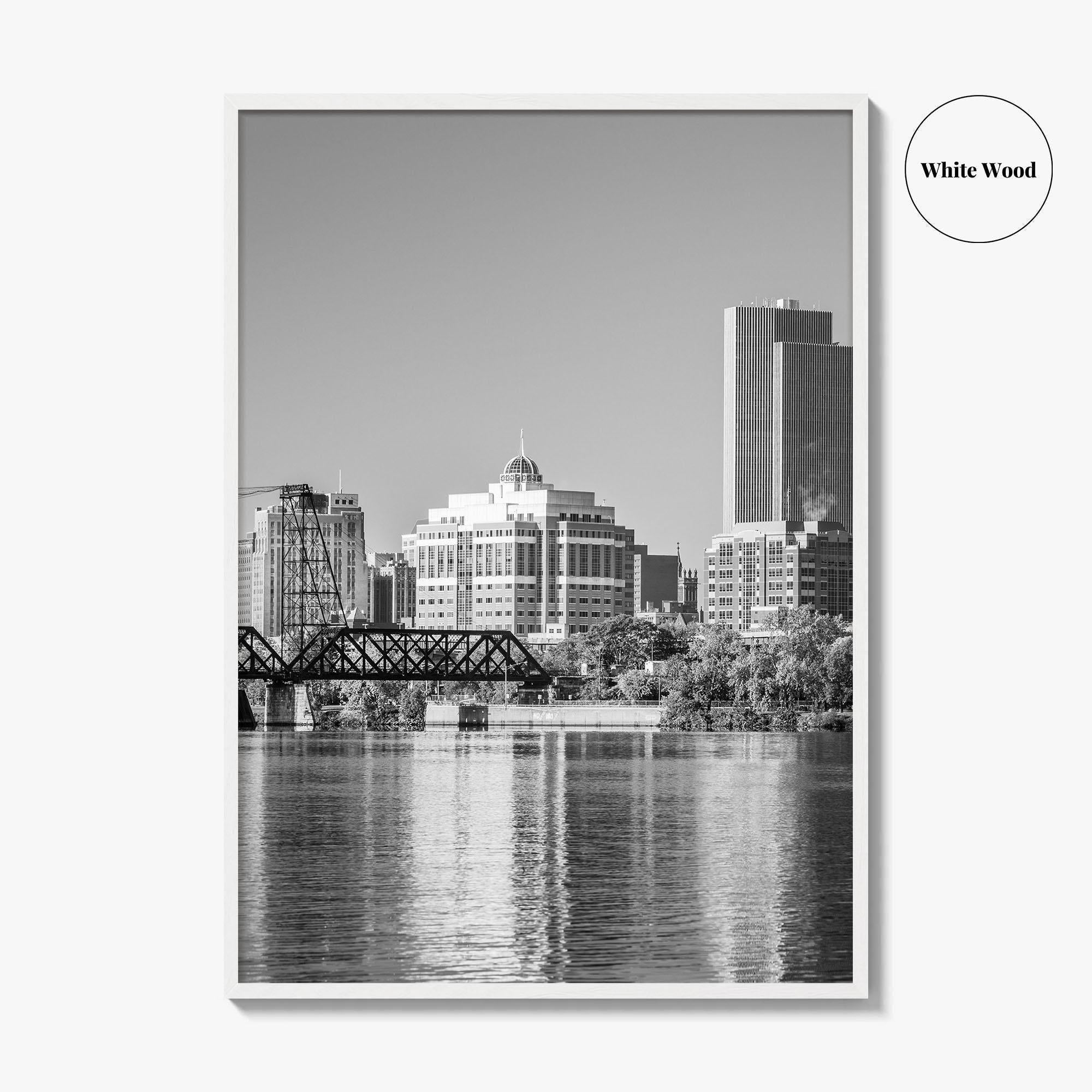 Albany Skyline Black and White Fine Art Photo Print, Poster, New York Poster