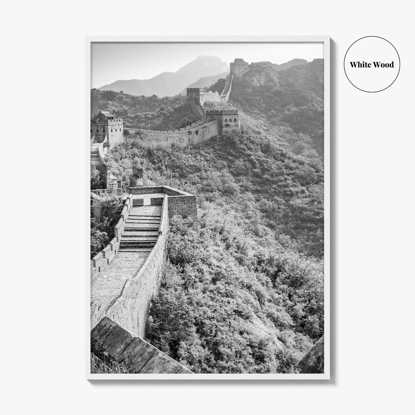 Great Wall of China Black and White Fine Art Photo Print, Beijing Poster