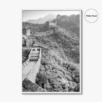 Great Wall of China Black and White Fine Art Photo Print, Beijing Poster