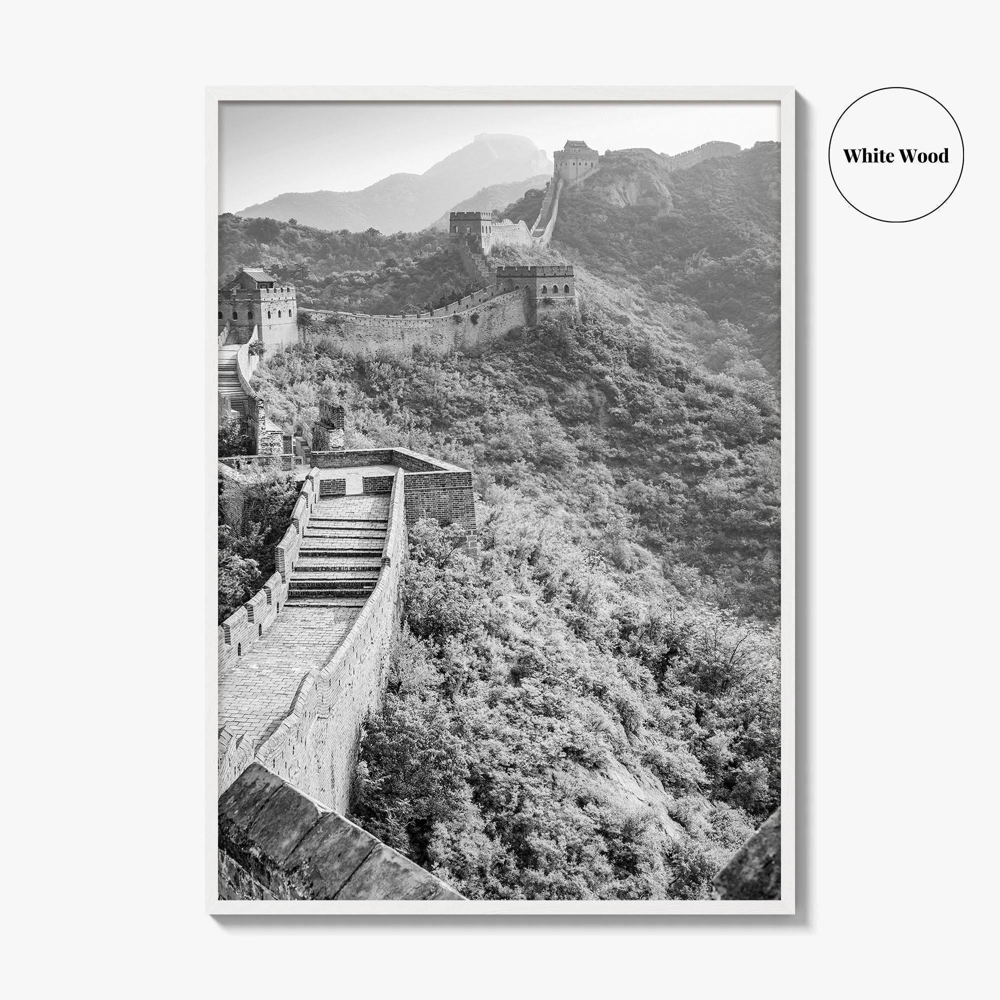 Great Wall of China Black and White Fine Art Photo Print, Beijing Poster
