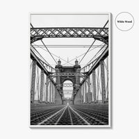 Cincinnati Black and White Fine Art Photo Print, John Roebling Bridge, Ohio Poster