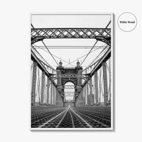 Cincinnati Black and White Fine Art Photo Print, John Roebling Bridge, Ohio Poster