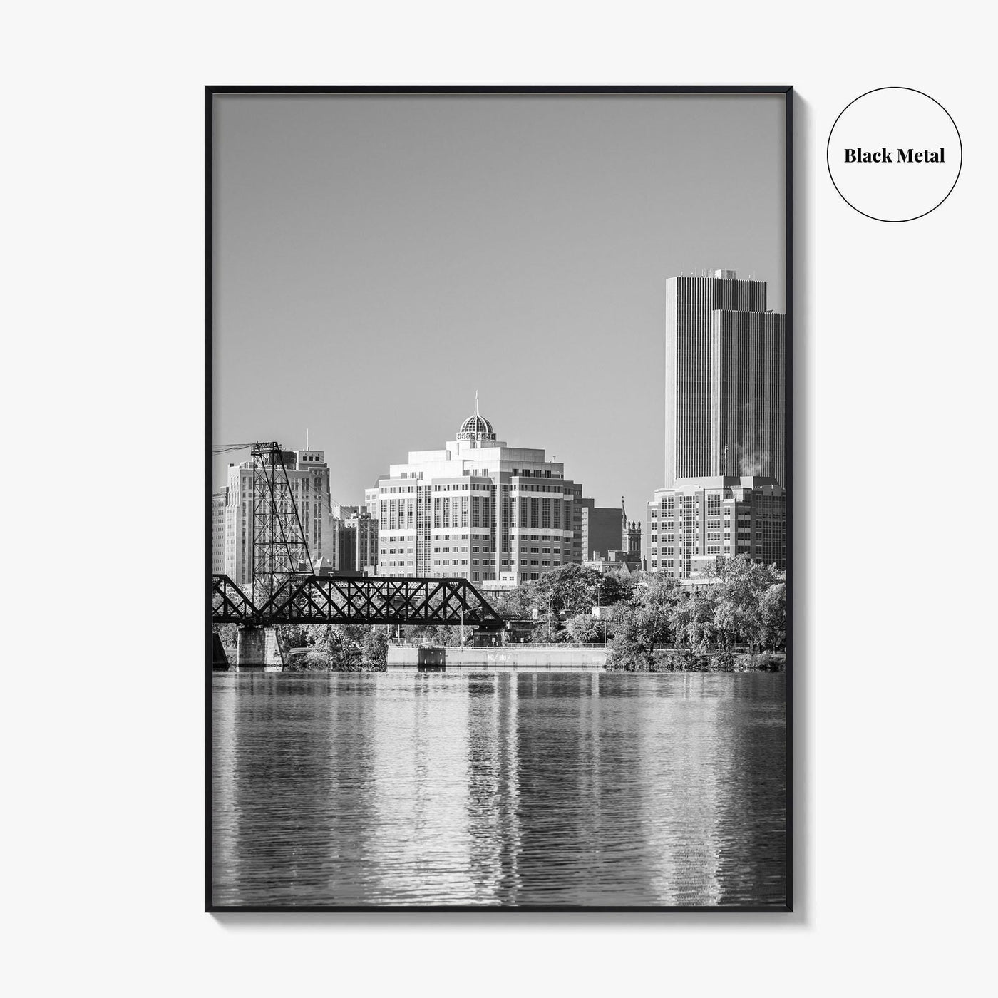 Albany Skyline Black and White Fine Art Photo Print, Poster, New York Poster