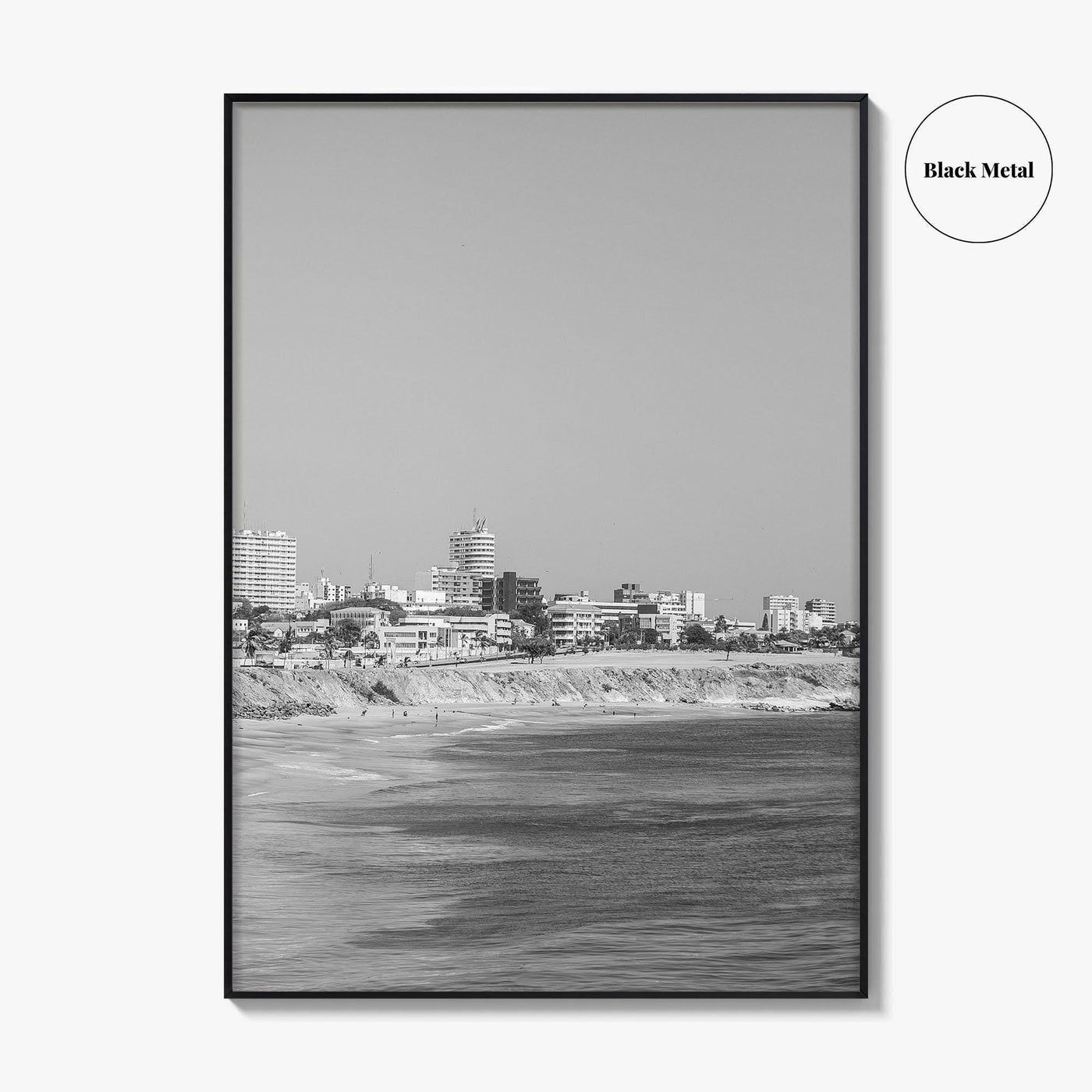 Dakar Black and White Fine Art Photo Print, Senegal Shoreline Wall Decor Poster