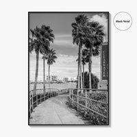 Clearwater Beach Black and White Fine Art Photo Print, Florida Palm Trees, USA Poster
