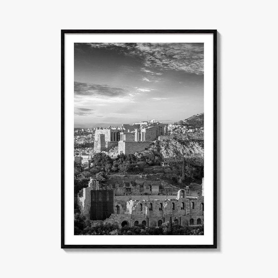Athens Black and White Fine Art Photo Print, Acropolis Parthenon, Greece Wall Decor Poster