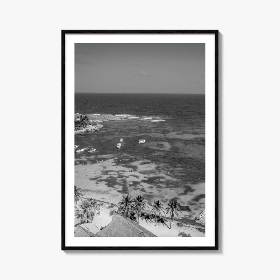 Akumal Black and White Fine Art Photo Print, Quintana Roo Riviera Maya Mexico Poster