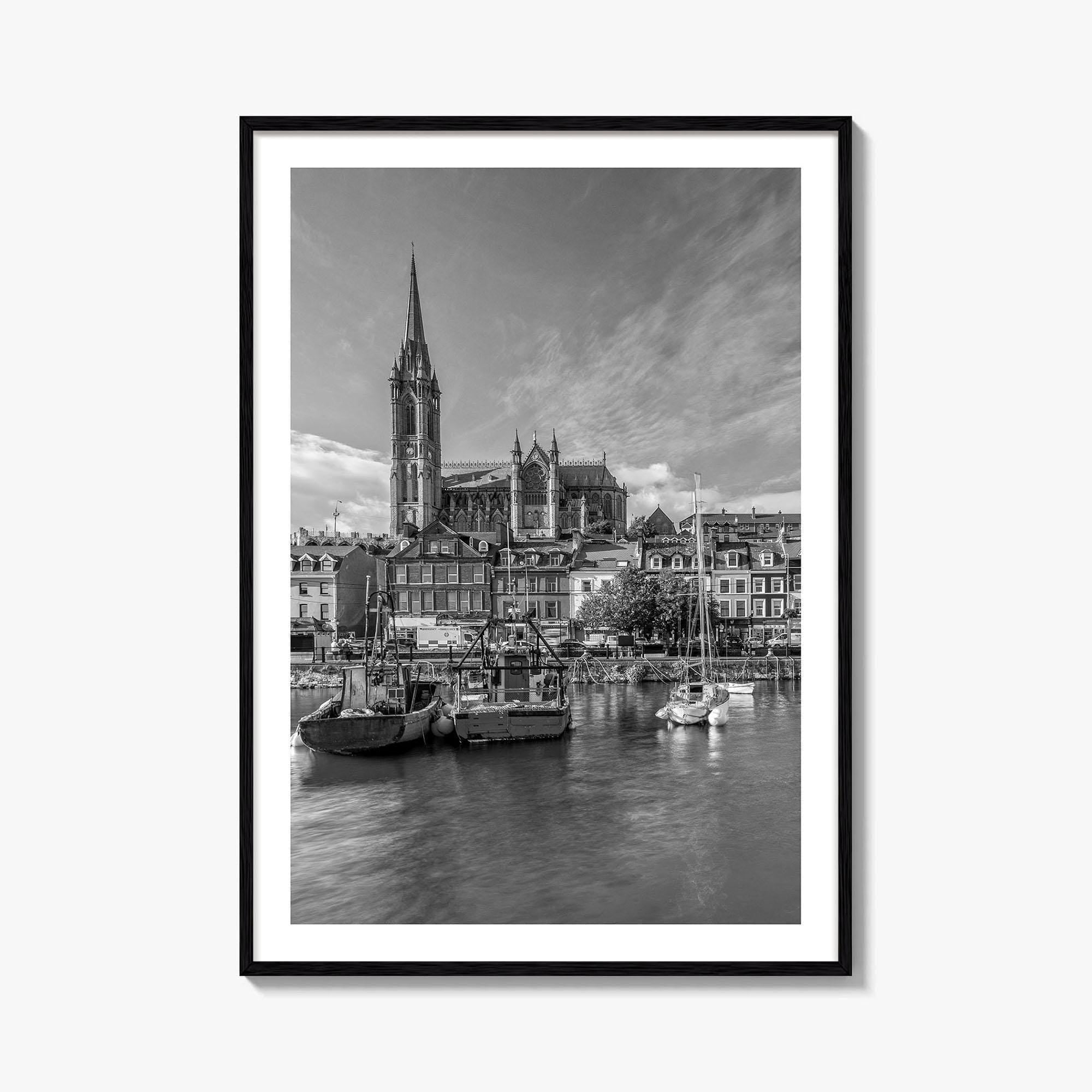 Cork Black and White Fine Art Photo Print, Cobh Cathedral Ireland Poster