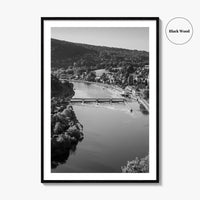 Ardennes Black and White Fine Art Photo Print, River Meuse Dinant Namur Poster