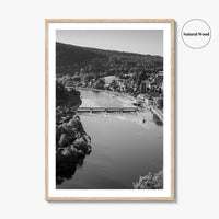 Ardennes Black and White Fine Art Photo Print, River Meuse Dinant Namur Poster