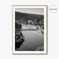 Ardennes Black and White Fine Art Photo Print, River Meuse Dinant Namur Poster