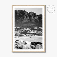 Cape Town Black and White Fine Art Photo Print, Camps Bay South Africa Poster