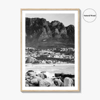 Cape Town Black and White Fine Art Photo Print, Camps Bay South Africa Poster