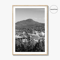Eugene Skyline Black and White Fine Art Photo Print, Oregon Wall Poster, USA