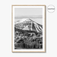 Mount Crested Butte Black and White Fine Art Photo Print, Colorado Poster