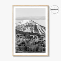 Mount Crested Butte Black and White Fine Art Photo Print, Colorado Poster