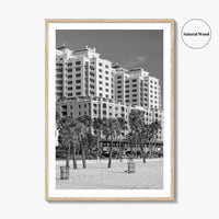 Clearwater Beach Black and White Fine Art Photo Print, Florida, Gulf of Mexico Poster