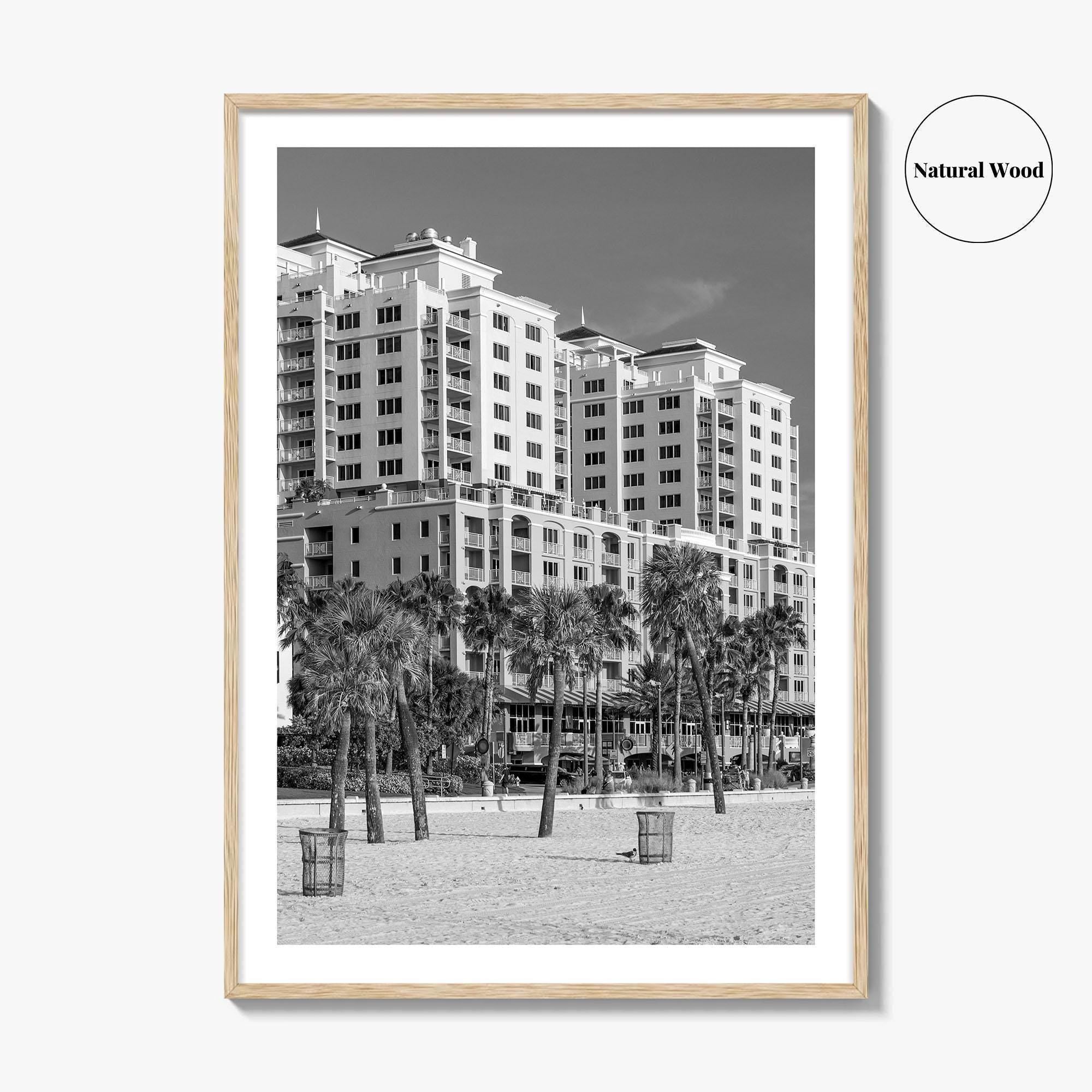 Clearwater Beach Black and White Fine Art Photo Print, Florida, Gulf of Mexico Poster