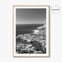 Corona Del Mar Black and White Fine Art Photo Print, Newport Beach California, Aerial