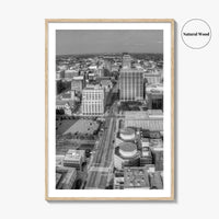 Dayton Skyline Black and White Fine Art Photo Print, Ohio, USA, Wall Decor, Poster