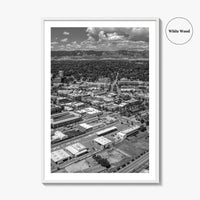 Fort Collins Black and White Fine Art Photo Print, Aerial View, Colorado Poster, USA