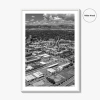 Fort Collins Black and White Fine Art Photo Print, Aerial View, Colorado Poster, USA