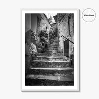 Cinque Terre Black and White Fine Art Photo Print, Riomaggiore Italy Poster