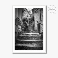 Cinque Terre Black and White Fine Art Photo Print, Riomaggiore Italy Poster