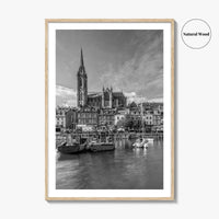Cork Black and White Fine Art Photo Print, Cobh Cathedral Ireland Poster