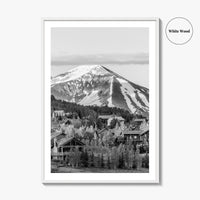 Mount Crested Butte Black and White Fine Art Photo Print, Colorado Poster