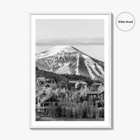 Mount Crested Butte Black and White Fine Art Photo Print, Colorado Poster