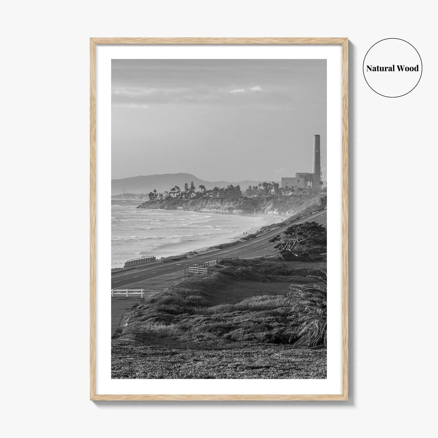 Carlsbad Black and White Fine Art Photo Print, San Diego Power Plant California Poster