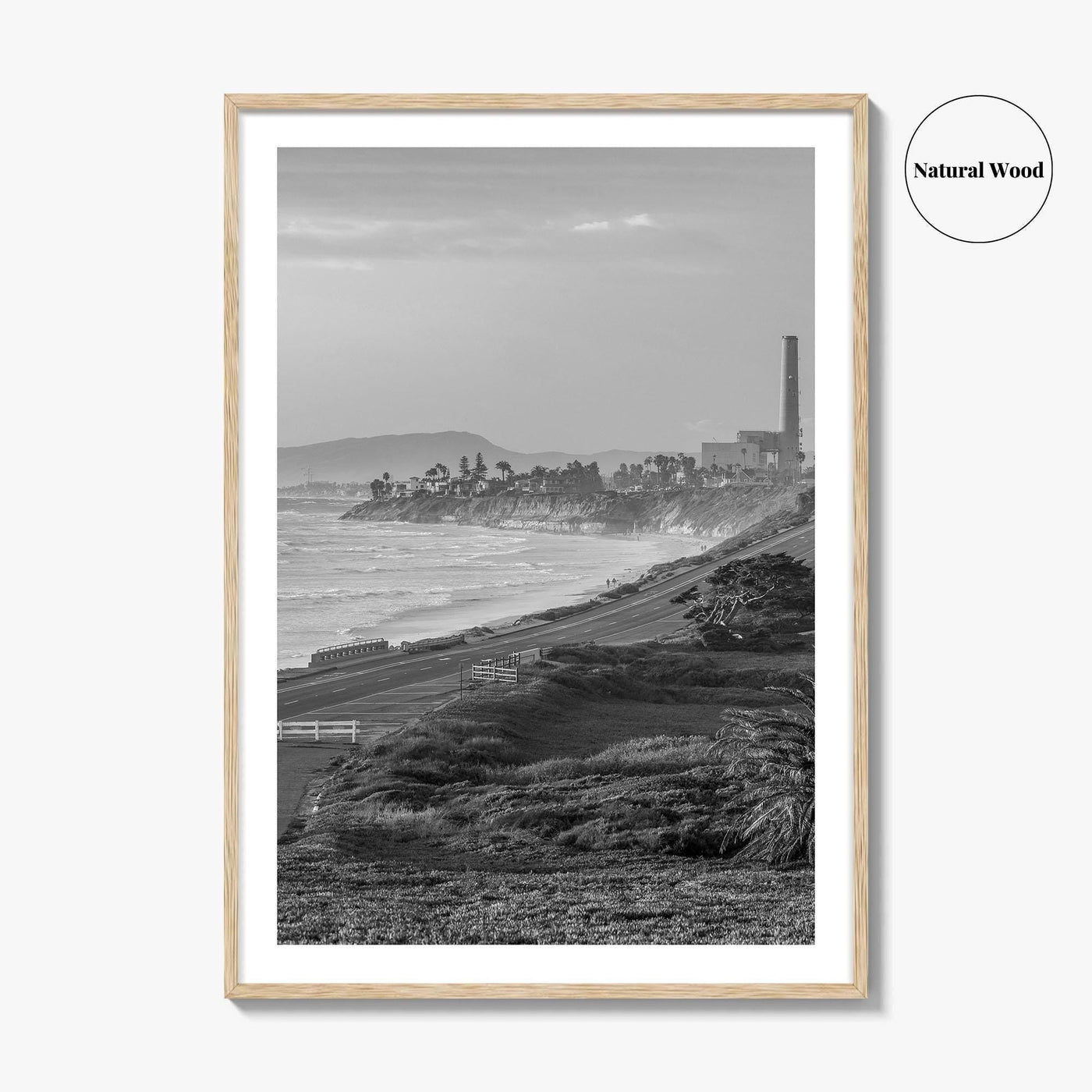 Carlsbad Black and White Fine Art Photo Print, San Diego Power Plant California Poster