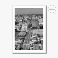 Dayton Skyline Black and White Fine Art Photo Print, Ohio, USA, Wall Decor, Poster