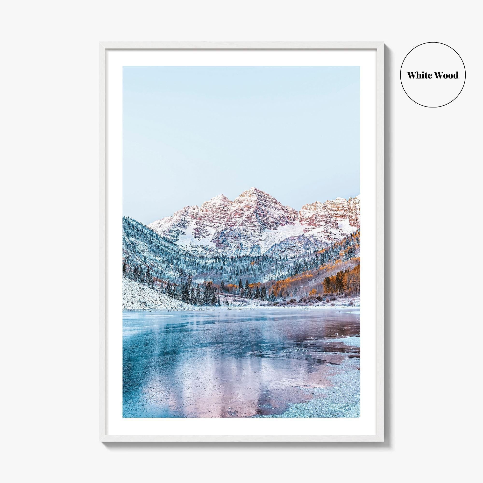 Aspen Fine Art Photo Print, Maroon Bells, Colorado Rocky Mountains, Photo Poster, USA