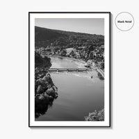 Ardennes Black and White Fine Art Photo Print, River Meuse Dinant Namur Poster