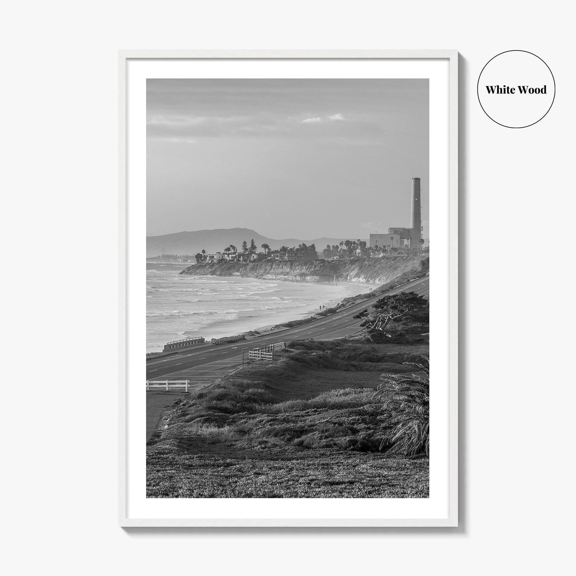 Carlsbad Black and White Fine Art Photo Print, San Diego Power Plant California Poster