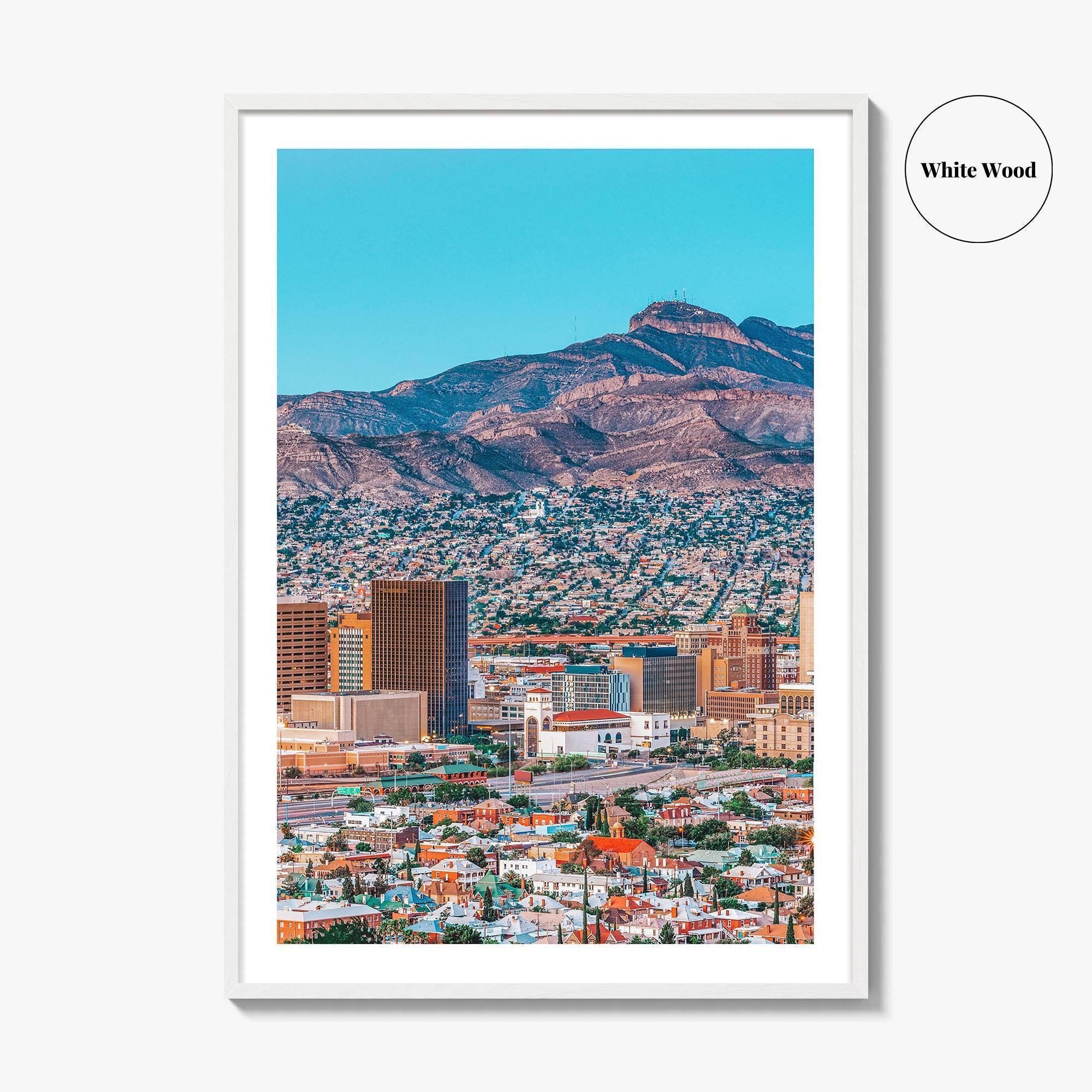El Paso Skyline Fine Art Photo Print, Downtown, Texas USA, Wall Art Poster